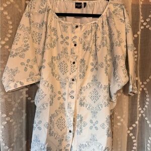 Relic Cream and Blue Blouse